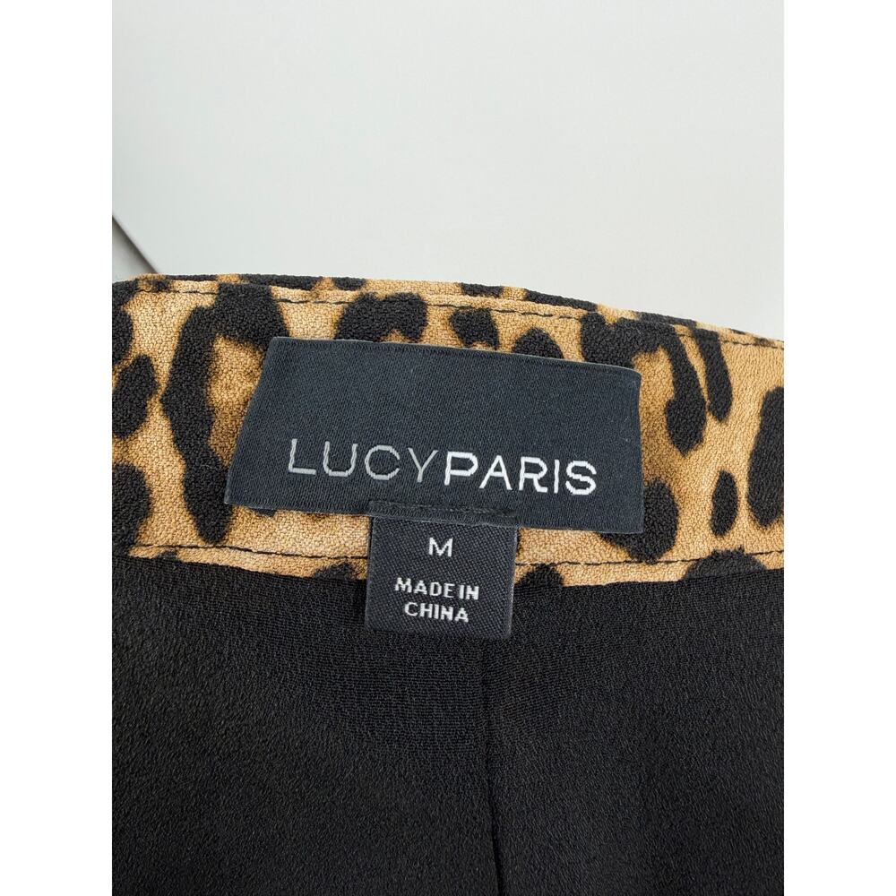Lucy Paris Leopard Color Block Pleated Midi Skirt… - image 4